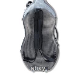 4/4 Cello Case Carbon Fiber, Strong & Light, Black Stripe, with Wheels