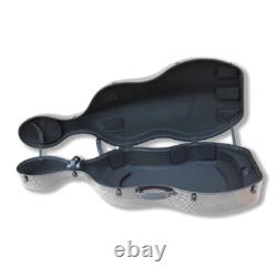 4/4 Cello Case Carbon Fiber, Strong & Light, Black Stripe, with Wheels