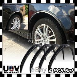 4 x 21 Black Carbon Fiber Flexible Fender Flares Lip Trim Protective Is-250 350