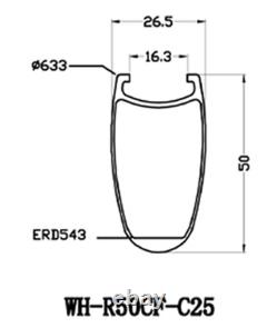 50mm 25mm U Shape Clincher Carbon Wheels Road Bike 700C Carbon Bicycle Wheelset