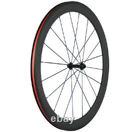 50mm Carbon Bicycle Wheels 700C Front/Rear Clincher Wheelset Cycle 3K Matte 23mm