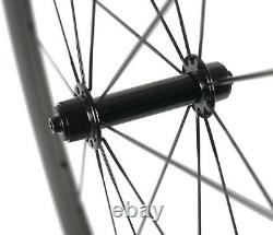 50mm Carbon Bicycle Wheels 700C Front/Rear Clincher Wheelset Cycle 3K Matte 23mm