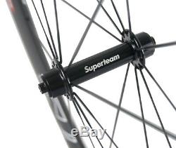 50mm Carbon Bike Wheelset Clincher Carbon Wheels Road Wheel Bicycle Race 700C