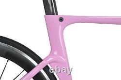 52cm Road Bike Full Carbon Disc Brake 700C Race Frame Alloy Wheels Clincher Pink