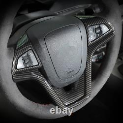 5x Carbon Fiber Steering Wheel Dashboard Cover Trim Kit For Chevy Camaro 2012-15