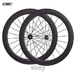 60mm 700C Road Bike Carbon Wheels Clincher Bicycle Wheelset Basalt Rim Brake