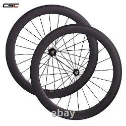 60mm 700C Road Bike Carbon Wheels Clincher Bicycle Wheelset Basalt Rim Brake