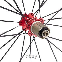 60mm 700C Road Bike Carbon Wheels Clincher Bicycle Wheelset Basalt Rim Brake