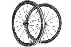 700C 100% Carbon Fiber Wheelset 50mm Clincher Aluminum Braking Surface Wheels