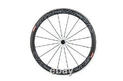 700C 100% Carbon Fiber Wheelset 50mm Clincher Aluminum Braking Surface Wheels