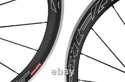 700C 100% Carbon Fiber Wheelset 50mm Clincher Aluminum Braking Surface Wheels