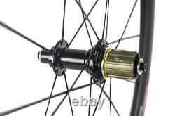 700C 100% Carbon Fiber Wheelset 50mm Clincher Aluminum Braking Surface Wheels