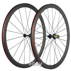 700C 38mm Clincher Carbon Wheelset Road Bike Wheels HandBuild USA In Stock R13