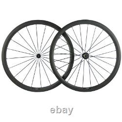 700C 38mm Clincher Carbon Wheelset Road Bike Wheels HandBuild USA In Stock R13