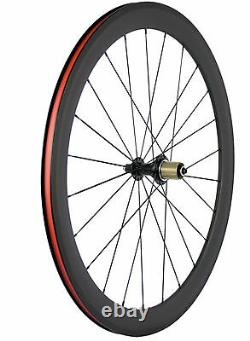 700C 50mm Road Bike Carbon Wheels Carbon Wheelset Clincher Bicycle 3k Matte Rim
