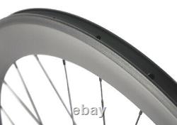 700C 60mm Carbon Wheels Road Bike 25mm U Shape Clincher Bicycle Wheelset UD Matt