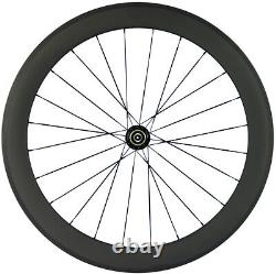700C 60mm Clincher Road Bike/Bicycle Carbon Wheelset Front+Rear Carbon Wheels