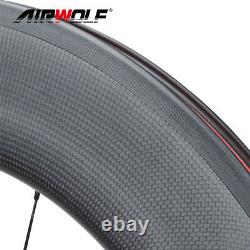 700C 80mm25mm Carbon Wheelset Road Bike Racing bicycle Wheels Clincher Rim Brake