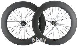 700C 88mm Clincher Fixed Gear Carbon Wheelset Track Bike Wheels Single Speeds