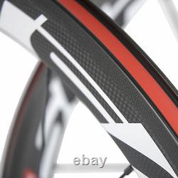 700C Bicycle Carbon Wheels 50mm Road Wheelset Carbon Fiber Wheel Powerway R13Hub