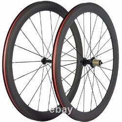 700C Carbon Fiber Bicycle Wheelset Road Clincher Bike Wheels Basalt Braking