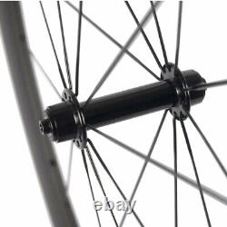 700C Carbon Fiber Bicycle Wheelset Road Clincher Bike Wheels Basalt Braking