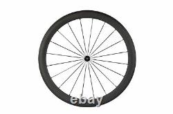 700C Carbon Fiber Bicycle Wheelset Road Clincher Bike Wheels Basalt Braking