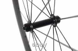 700C Carbon Fiber Bicycle Wheelset Road Clincher Bike Wheels Basalt Braking