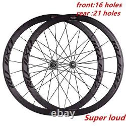700C Carbon Fiber Bike Wheels hub 30/40mm Road Bicycle Rim Brake Wheelset 16/20H