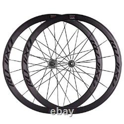 700C Carbon Fiber Bike Wheels hub 30/40mm Road Bicycle Rim Brake Wheelset 16/20H
