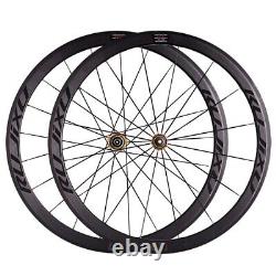 700C Carbon Fiber Bike Wheels hub 30/40mm Road Bicycle Rim Brake Wheelset 16/20H
