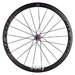 700C Carbon Fiber Bike Wheels hub 30/40mm Road Bicycle Rim Brake Wheelset 16/20H