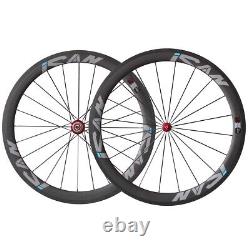 700C Carbon Fiber Clincher Road Bike 50mm Wheelset Sapim CX-Ray Spoke only 1460g