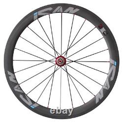 700C Carbon Fiber Clincher Road Bike 50mm Wheelset Sapim CX-Ray Spoke only 1460g