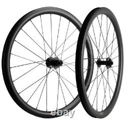 700C Carbon Fiber Gravel Bike Wheelset 38mm Tubeless Road Disc Brake Wheels