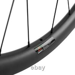 700C Carbon Fiber Gravel Road Bike Wheelset Bicycle Wheels 28mm Width Disc Brake