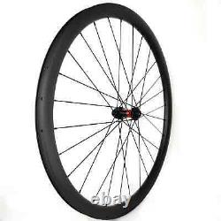 700C Carbon Fiber Road Bike Disc Brake Single Front Wheel 30-88mm Depth UD Matte