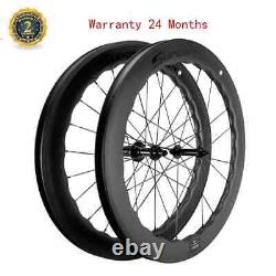 700C Carbon Fiber Road Bike U Shape Wheelset Tubeless Bicycle Wheels 25x65mm