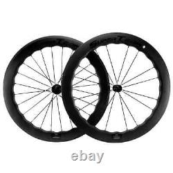 700C Carbon Fiber Road Bike U Shape Wheelset Tubeless Bicycle Wheels 25x65mm