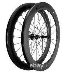 700C Carbon Fiber Road Bike U Shape Wheelset Tubeless Bicycle Wheels 25x65mm
