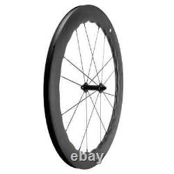 700C Carbon Fiber Road Bike U Shape Wheelset Tubeless Bicycle Wheels 25x65mm