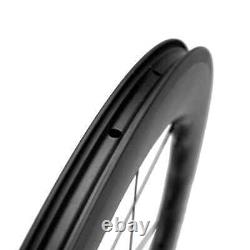 700C Carbon Fiber Road Bike U Shape Wheelset Tubeless Bicycle Wheels 25x65mm