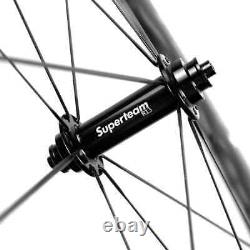 700C Carbon Fiber Road Bike U Shape Wheelset Tubeless Bicycle Wheels 25x65mm
