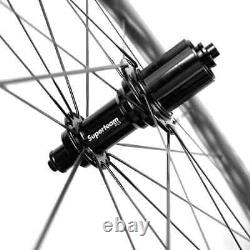 700C Carbon Fiber Road Bike U Shape Wheelset Tubeless Bicycle Wheels 25x65mm
