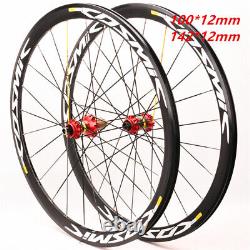 700C Carbon Fiber Road Bike Wheelset City Bicycle Tube Hub Center Lock Wheels