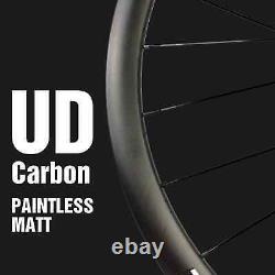 700C Carbon Fiber Road Bike Wheelset Disc Brake 30 35 40 45 50 55 60mm Depth