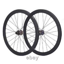 700C Carbon Fiber Road Wheelset Deep 38/46/50/60mm Disc Brake Clincher/Tubeless