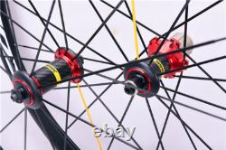 700C Carbon Fiber Wheels 38/50/60mm Depth Racing Road Bike Wheelset Cosmic