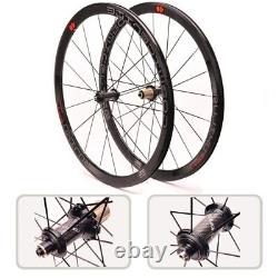 700C Carbon Fiber Wheels Cosmic Road Bicycle Bike Wheelset V/C Brake Alloy 40mm