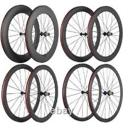 700C Carbon Fiber Wheels Road Bike Wheelset Basalt Braking Surface 38/50/60/88mm